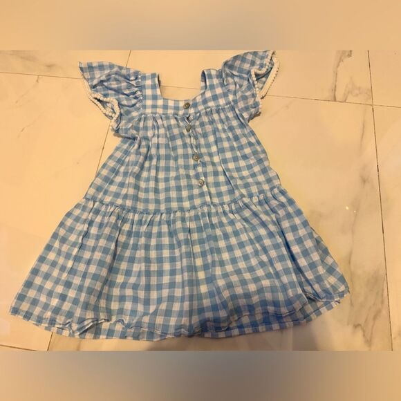 Snapper Rock Light Blue Checkered Kids Dress #22 - Picture 4 of 7